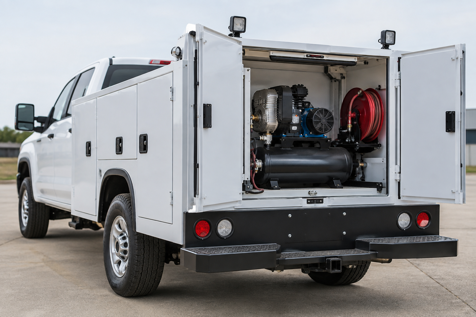 Read more about the article Under-Hood Air Compressor vs. Deck-Mounted Compressor: Which Is Right for Your Service Truck?
